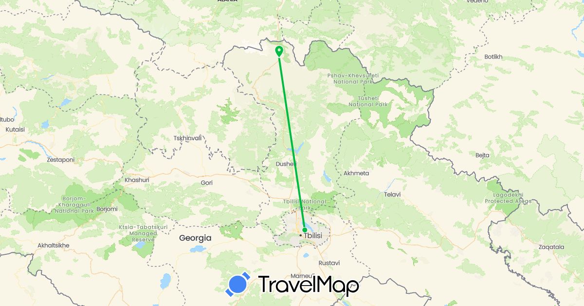TravelMap itinerary: driving, bus in Georgia (Asia)